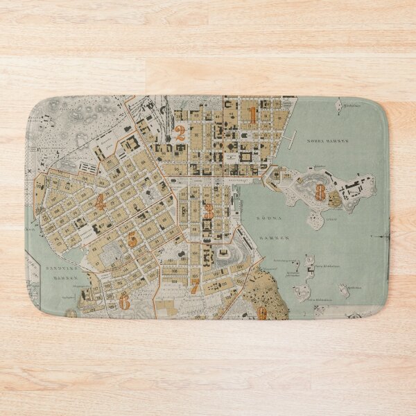Item preview, Vintage Helsinki Finland Map (1893) designed and sold by BravuraMedia.