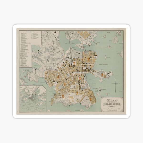 Helsinki Map Stickers for Sale | Redbubble