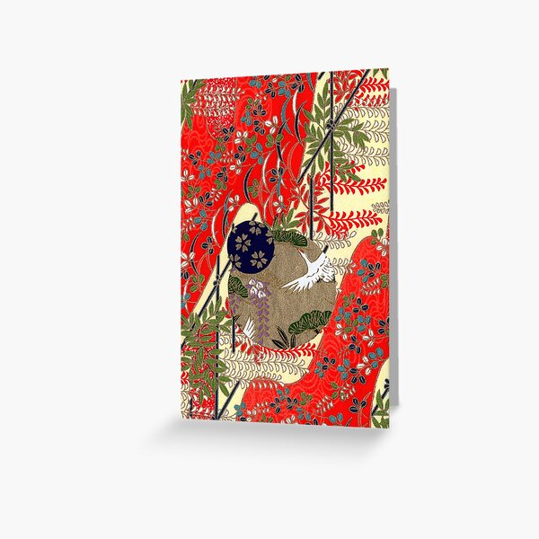 Collage 163 | Japanese washi yuzen chiyogami origami paper collage Greeting Card