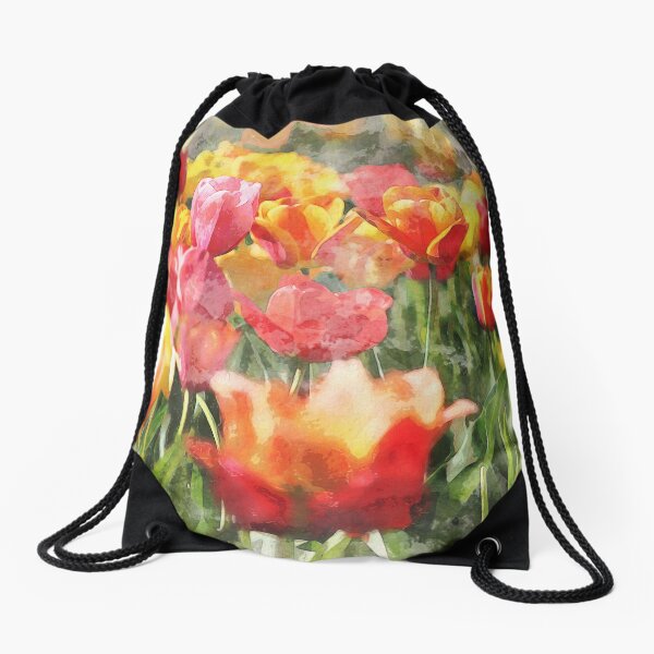 Spring Flowers Drawstring Bag
