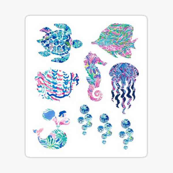 "Sea Animal Waterproof Sticker Set " Sticker for Sale by Akanedy