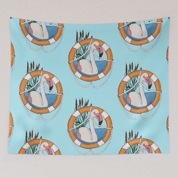Item preview, Flamingo In Life Reserver designed and sold by DesignsBySaxton.