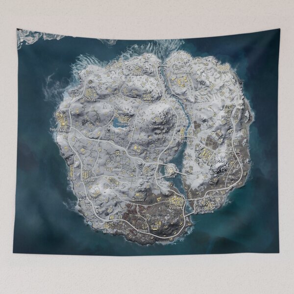 Item preview, PUBG Vikendi Map 10k designed and sold by TemporaryArt.