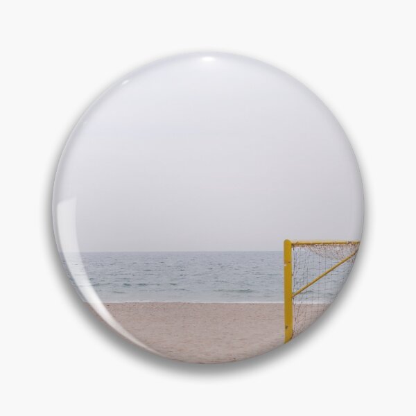 Item preview, Beach with yellow soccer gate autumn nature photography designed and sold by Prints Actually.