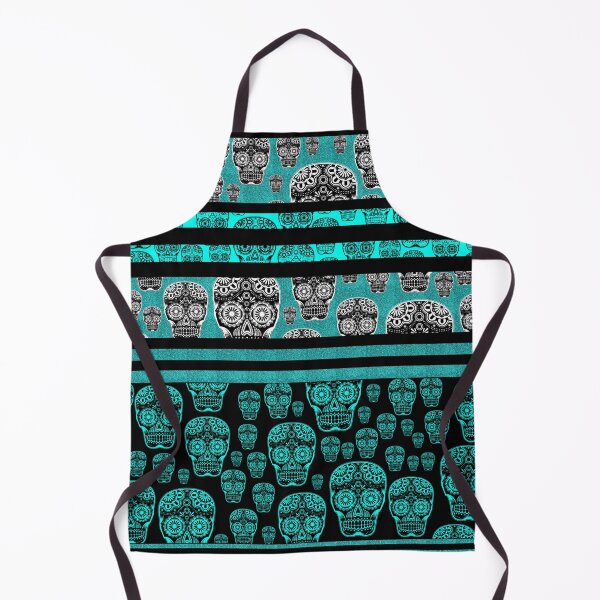 Item preview, Blue And Black Candy Skull Pattern Striped designed and sold by jaggerstudios.