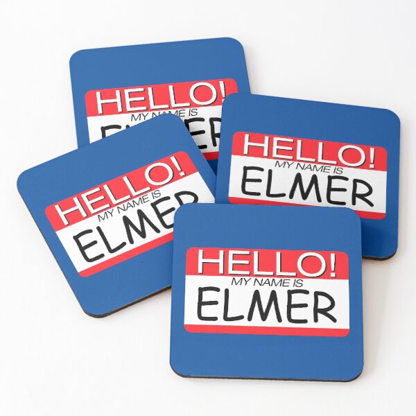 Item preview, "HELLO! MY NAME IS ELMER" NAME TAG designed and sold by WOOFANG.