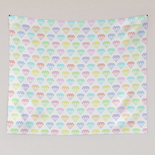 Item preview, Pastel colorful diamonds shapes wire frame pattern designed and sold by natalyon.