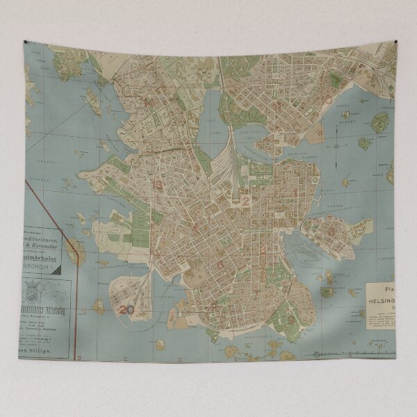 Item preview, Vintage Map of Helsinki Finland (1916) designed and sold by BravuraMedia.