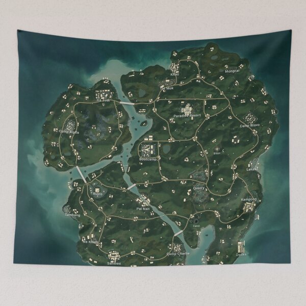 Item preview, PUBG Sanhok Map 10k designed and sold by TemporaryArt.