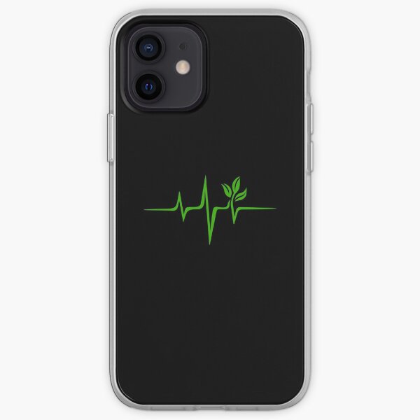 Heartbeat, Pulse Green, Vegan, Frequency, Wave, Earth, Planet iPhone Soft Case