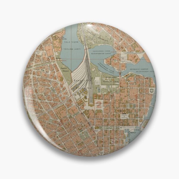 Item preview, Vintage Helsinki Finland Map (1924) designed and sold by BravuraMedia.