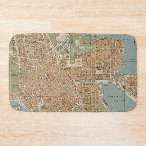 Item preview, Vintage Helsinki Finland Map (1924) designed and sold by BravuraMedia.