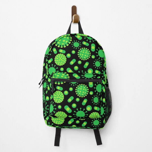 Item preview, Green cartoon viruses and bacteria cells under microscope  designed and sold by natalyon.