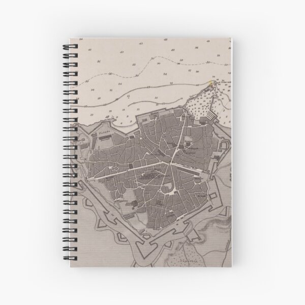 Vintage Heraklion Crete Greece Map (1897) Spiral Notebook