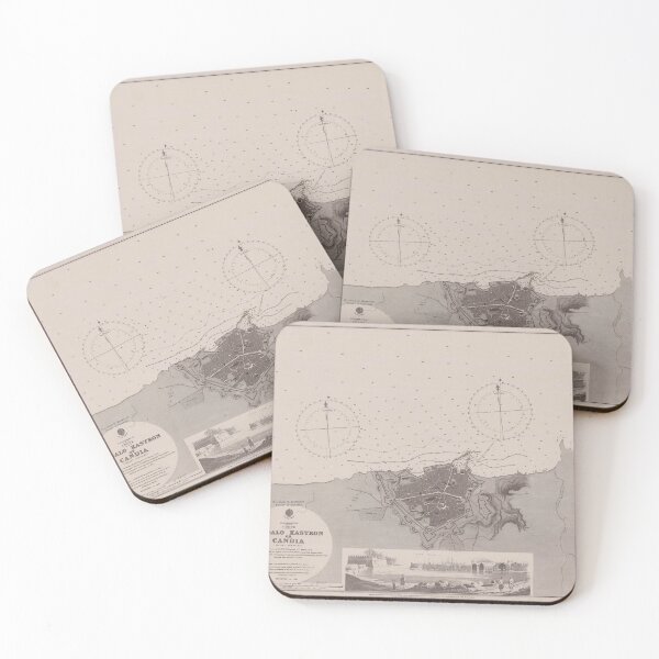 Item preview, Vintage Heraklion Crete Greece Map (1897) designed and sold by BravuraMedia.