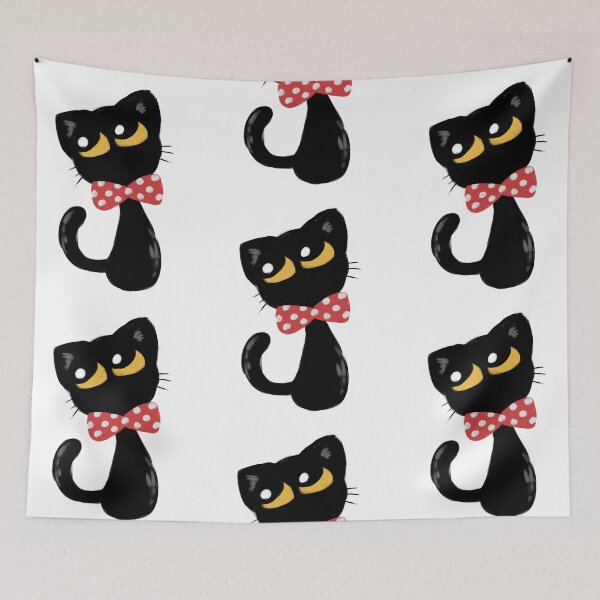 Item preview, Black Cat Wearing Red Bow Tie designed and sold by choyartworks.
