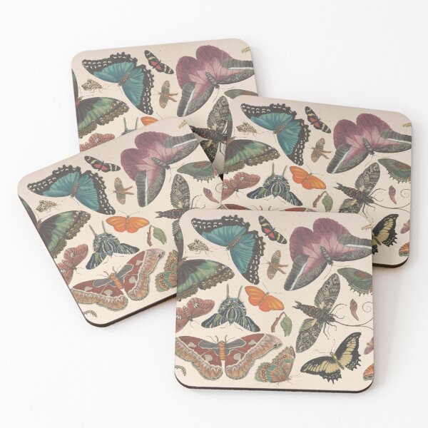 Item preview, Vintage butterfly collage of antique drawings designed and sold by Rogervdb.
