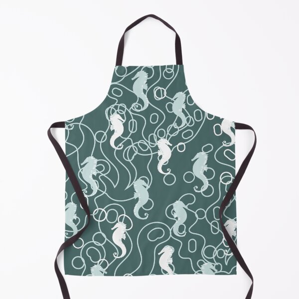 Item preview, teal sea horses ocean pattern designed and sold by rysunki-malunki.