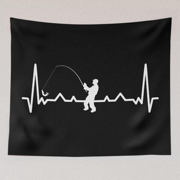 Item preview, Cool Fly Fishing Fisherman Heartbeat designed and sold by CoolSilhouettes.