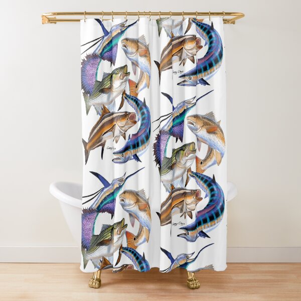Striped Bass Shower Curtains for Sale