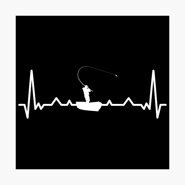 Cool Fly Fishing Fisherman Heartbeat Photographic Print for Sale by  CoolSilhouettes