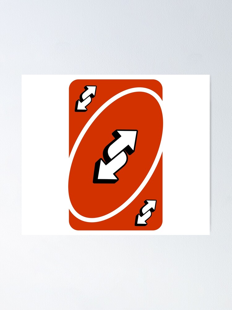 Red Uno Reverse Card Poster By Methodform Redbubble