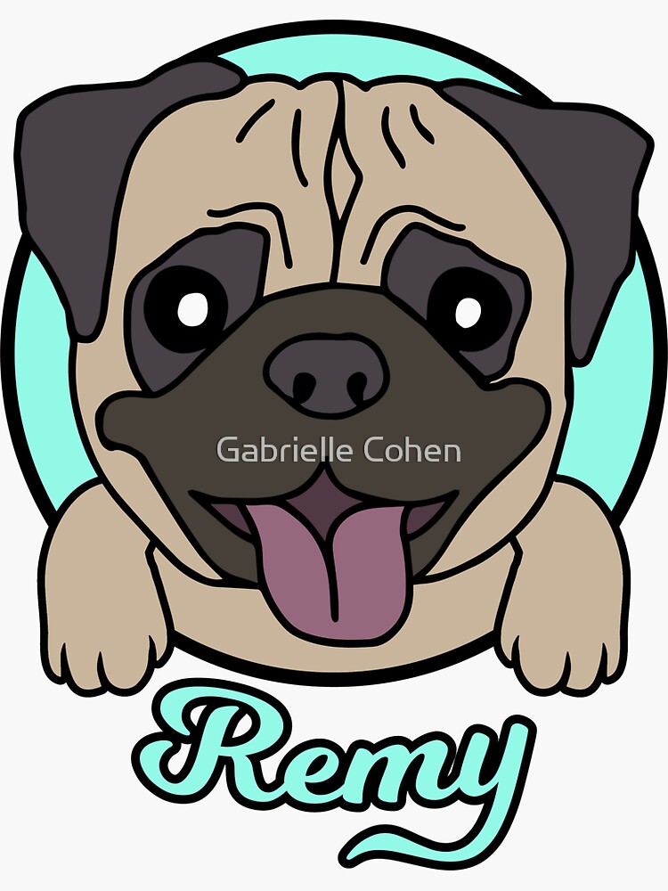 "Custom Pug Logo" Sticker by gabicohenn Redbubble