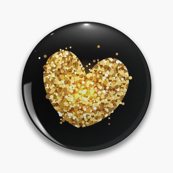 Item preview, Gold Heart, Minimalist Design, Golden Sparkles, Glitters, Brilliance, One Cute little small unique heart, Funny Black, Washable Reusable  designed and sold by Annona-.