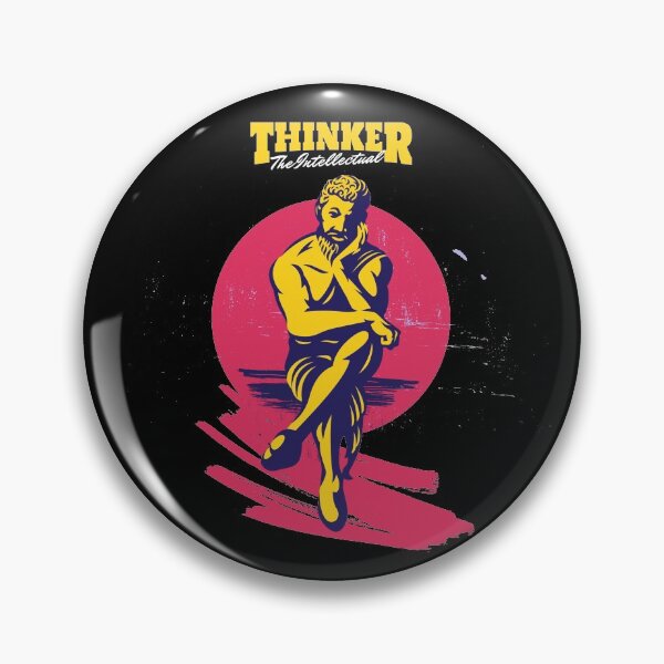 Thinker man the intellectual statue Pin