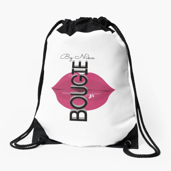 Bougie by Niko White Drawstring Bag