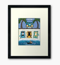Cats on Summer Holiday Framed Print