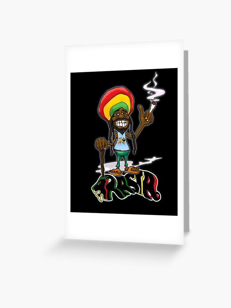 Carte De Vœux Caricature Drole Bob Marley Rasta Lion Art Pour Reggae Lover Par Ouss Hrm Redbubble