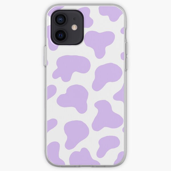Impresión de vaca púrpura pastel Funda blanda para iPhone