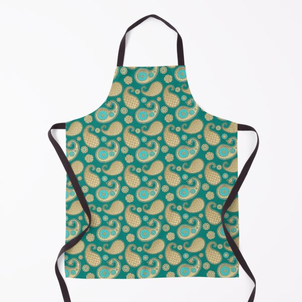Item preview, Paisley pattern, Soft Gold on Turquoise designed and sold by Marymarice.