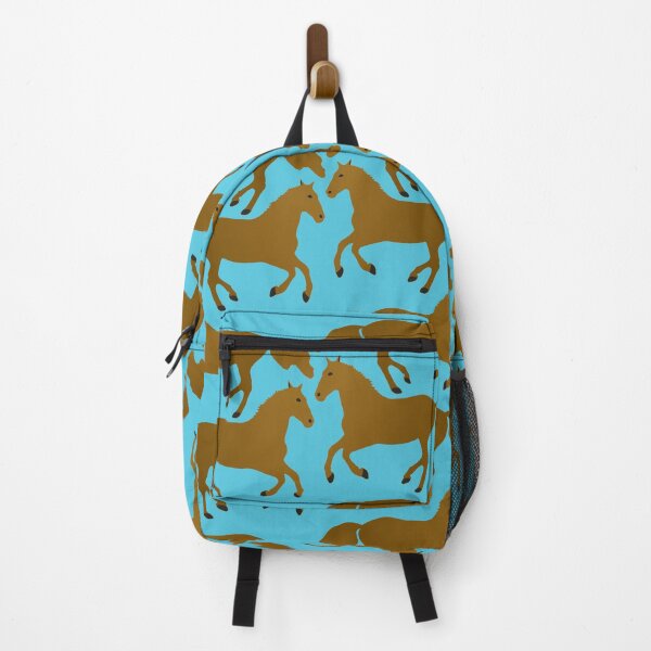 Item preview, Seamless Brown Horse Pattern (malibu blue) designed and sold by Davey's Designs.