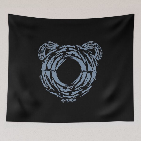 Item preview, Panda Bear Outline Linoleum Block Print in Faded Denim designed and sold by JD-PANDA.