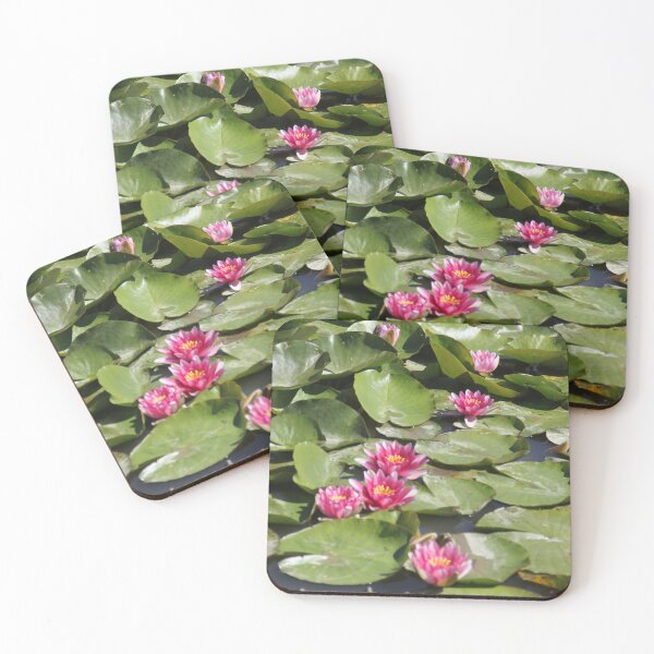 Item preview, Pink water lilies flowers and leaves  designed and sold by EstelleRossetti.