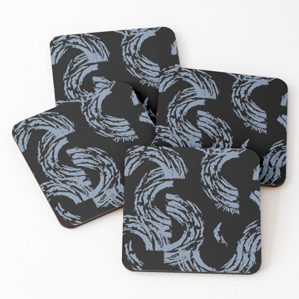 Item preview, Tossed Semi-Circles Linoleum Block Print in Faded Denim designed and sold by JD-PANDA.