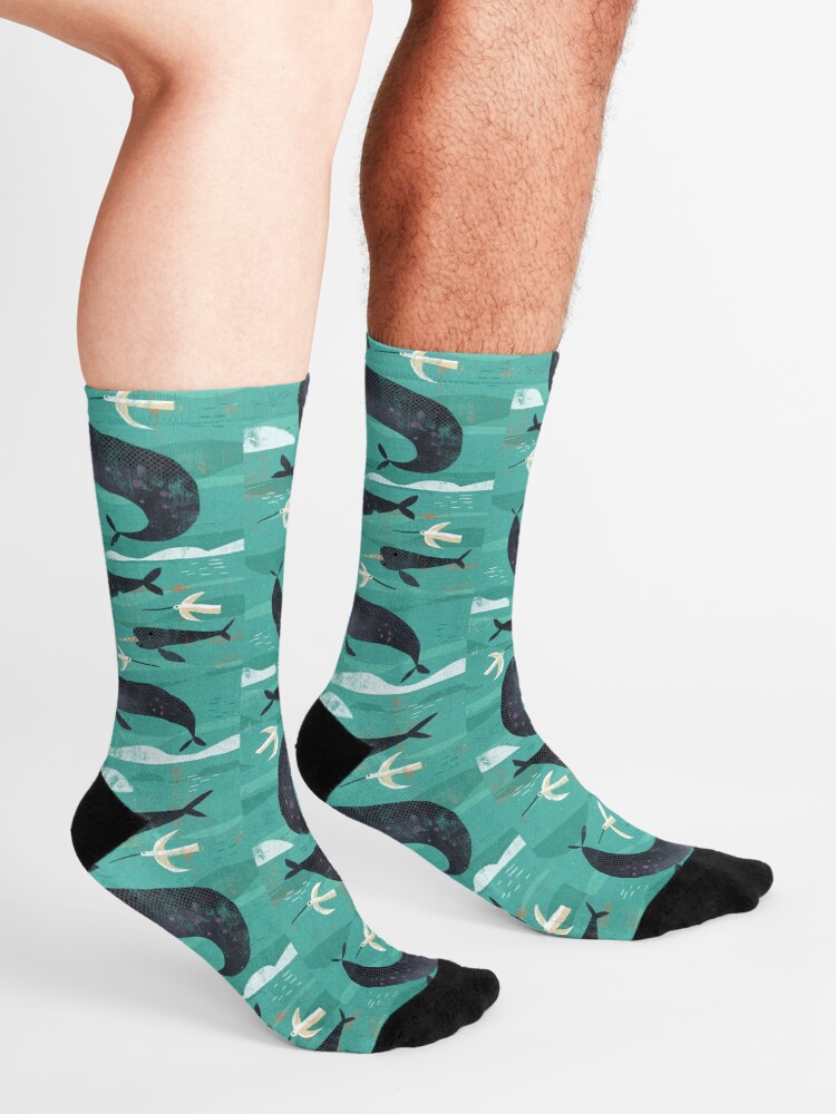 Alternate view of Narwhals and Narbirds Socks