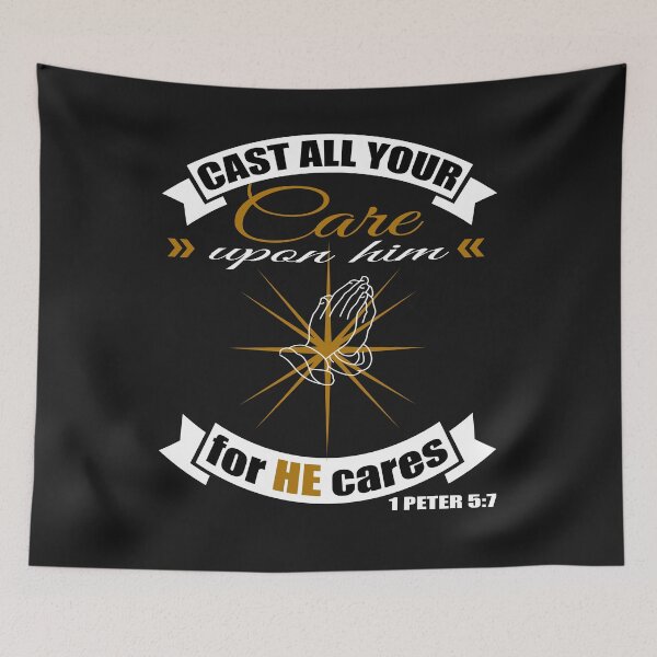 Item preview, 1 Peter 5:7, Cast All Your Care for He Cares Christian Gift  designed and sold by dara4uall.
