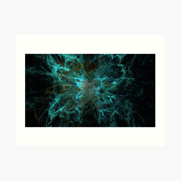 Explosive Blue Butterfly Fractal Artwork Art Print