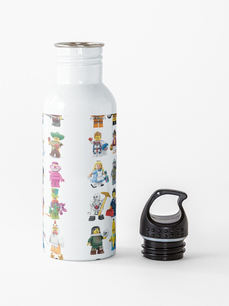 Alternate view of Lego figurines patterm Water Bottle