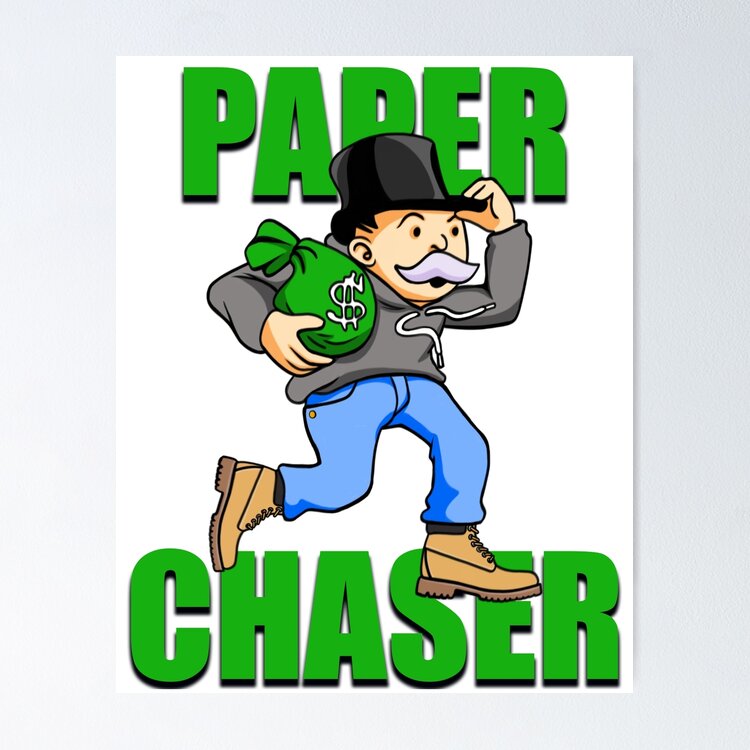 Paper Chaser Monopoly Man Sticker
