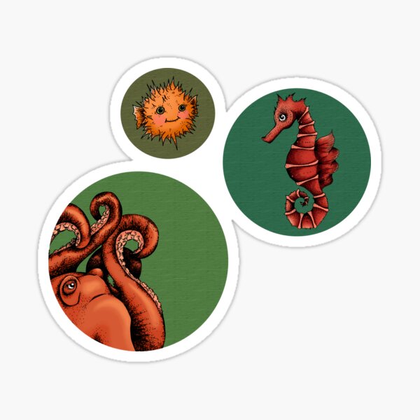 Sea creature bubbles Sticker