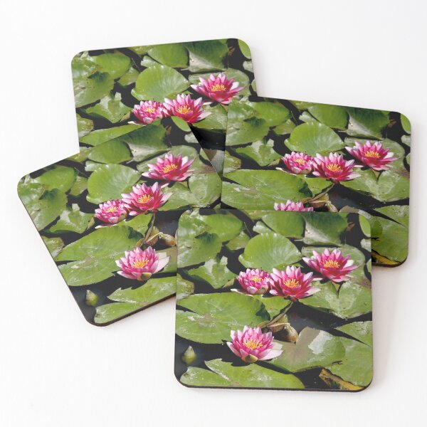Item preview, Pink water lilies flowers and leaves  designed and sold by EstelleRossetti.