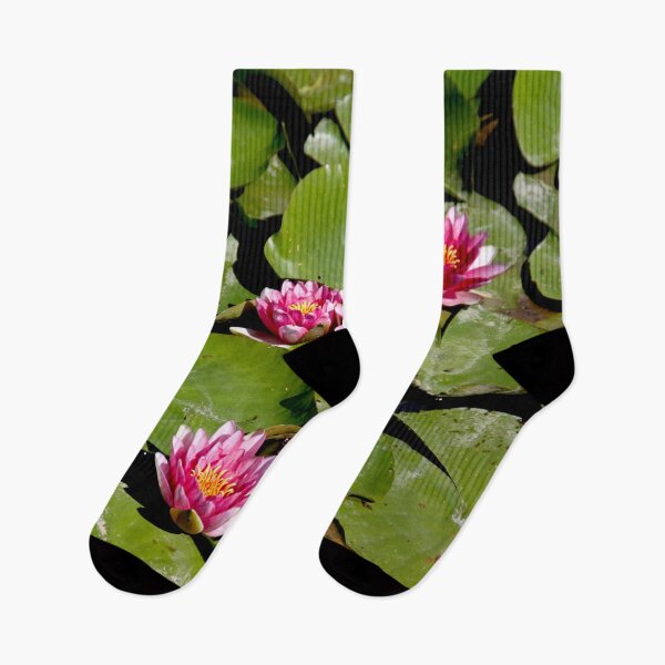 Item preview, Pink water lilies flowers and leaves  designed and sold by EstelleRossetti.