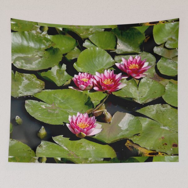 Item preview, Pink water lilies flowers and leaves  designed and sold by EstelleRossetti.