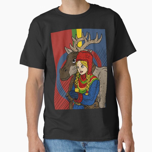 Item preview, sami people, lady with reindeer. Scandinavia.  designed and sold by JJadx.