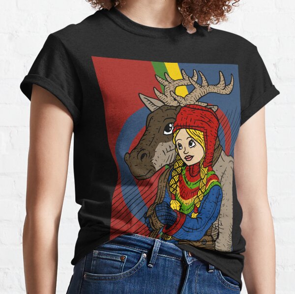 Item preview, sami people, lady with reindeer. Scandinavia.  designed and sold by JJadx.