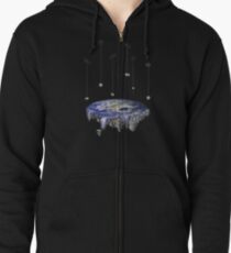 Flat Earth Zipped Hoodie
